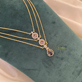 Elegant Purple AD Stone Pendant 3 Layer Chain-G14627
